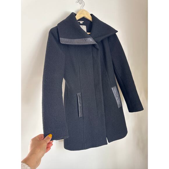 SOIA & KYO Jemma Car Wool Coat in Black, Size Small - Picture 4 of 8